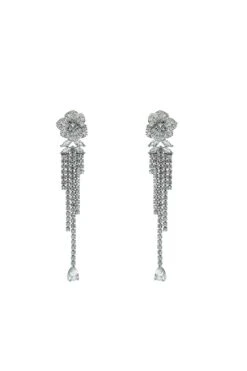 Katia Silver Flower Drop Earrings