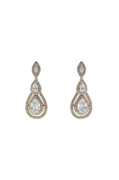 Elaine Gold Embellished Drop Earrings
