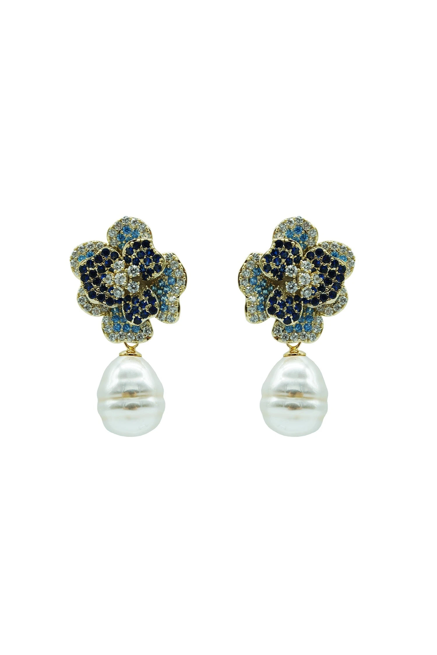 Marni Blue Flower Pearl Stud 3 Marni Blue Flower Pearl Stud
