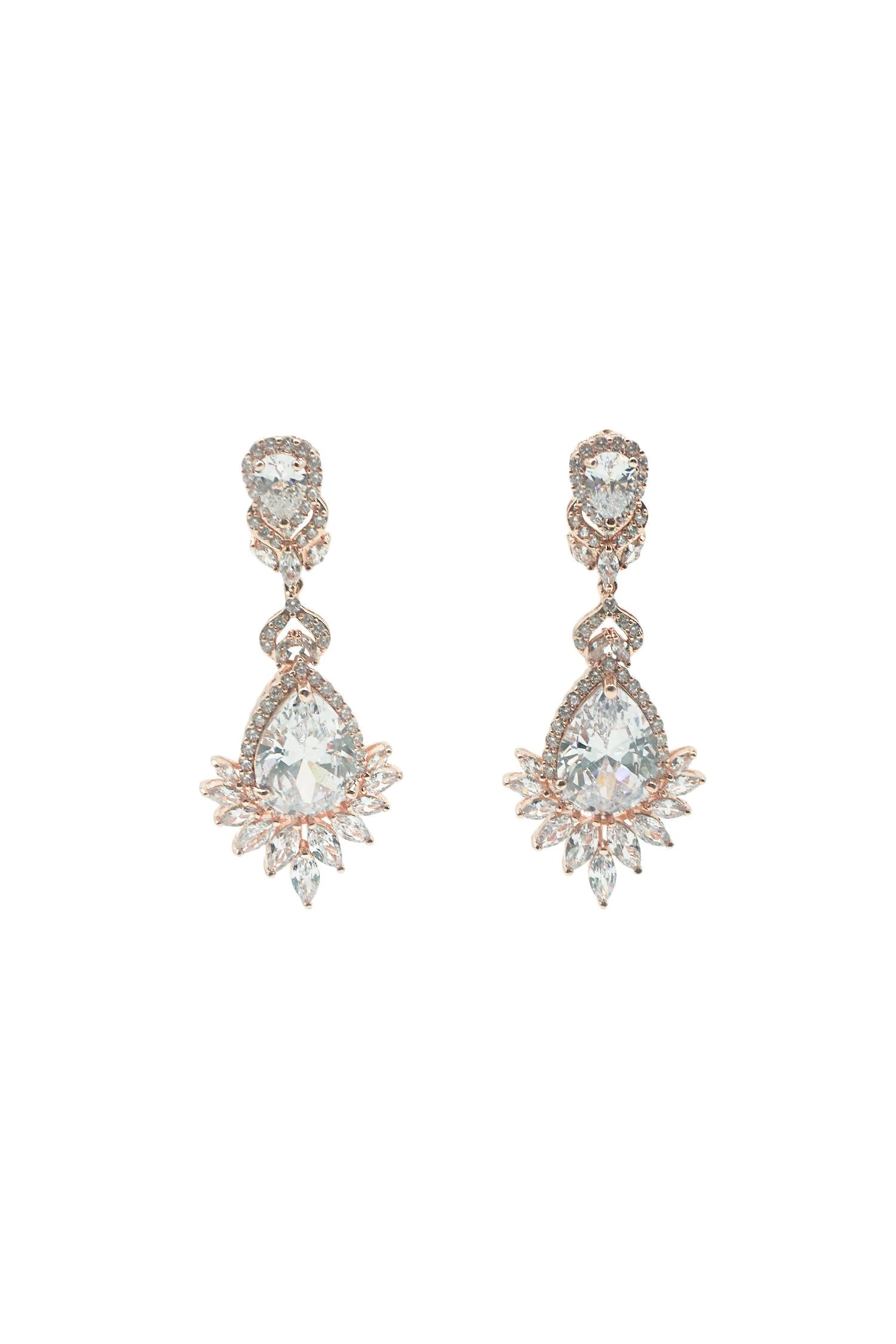 Araminta Rose Gold Embellished Earrings 3 Araminta Rose Gold Embellished Earrings