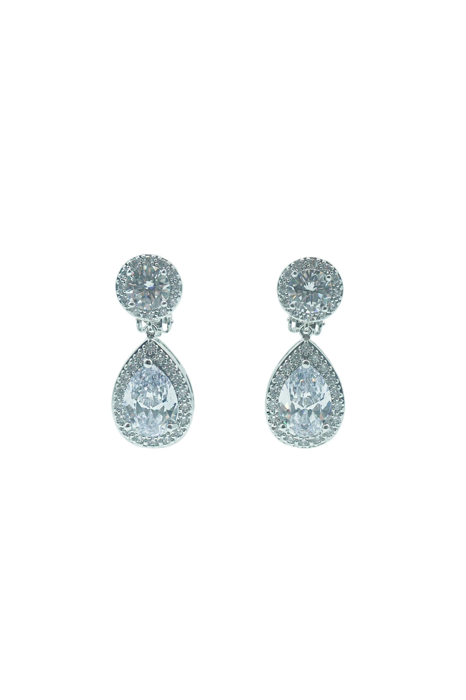 Belen Silver Diamante Drop Earrings 3 Belen Silver Diamante Drop Earrings