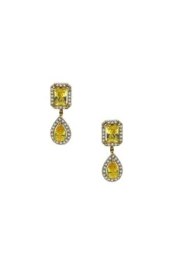 Clio Yellow Embellished Earrings -Alamour The Label Shop 2 8c28efe6 8817 4ed2 91c3 1c42541f6f0b