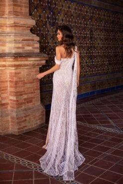 Gabriela Glitter Gown - White 9 Gabriela Glitter Gown - White -Alamour The Label Shop 3
