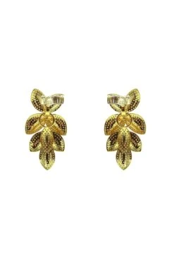 Galina Gold Embellished Earrings -Alamour The Label Shop 368