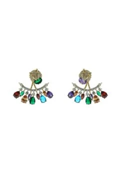 Maeve Multicoloured Lion Statement Earrings
