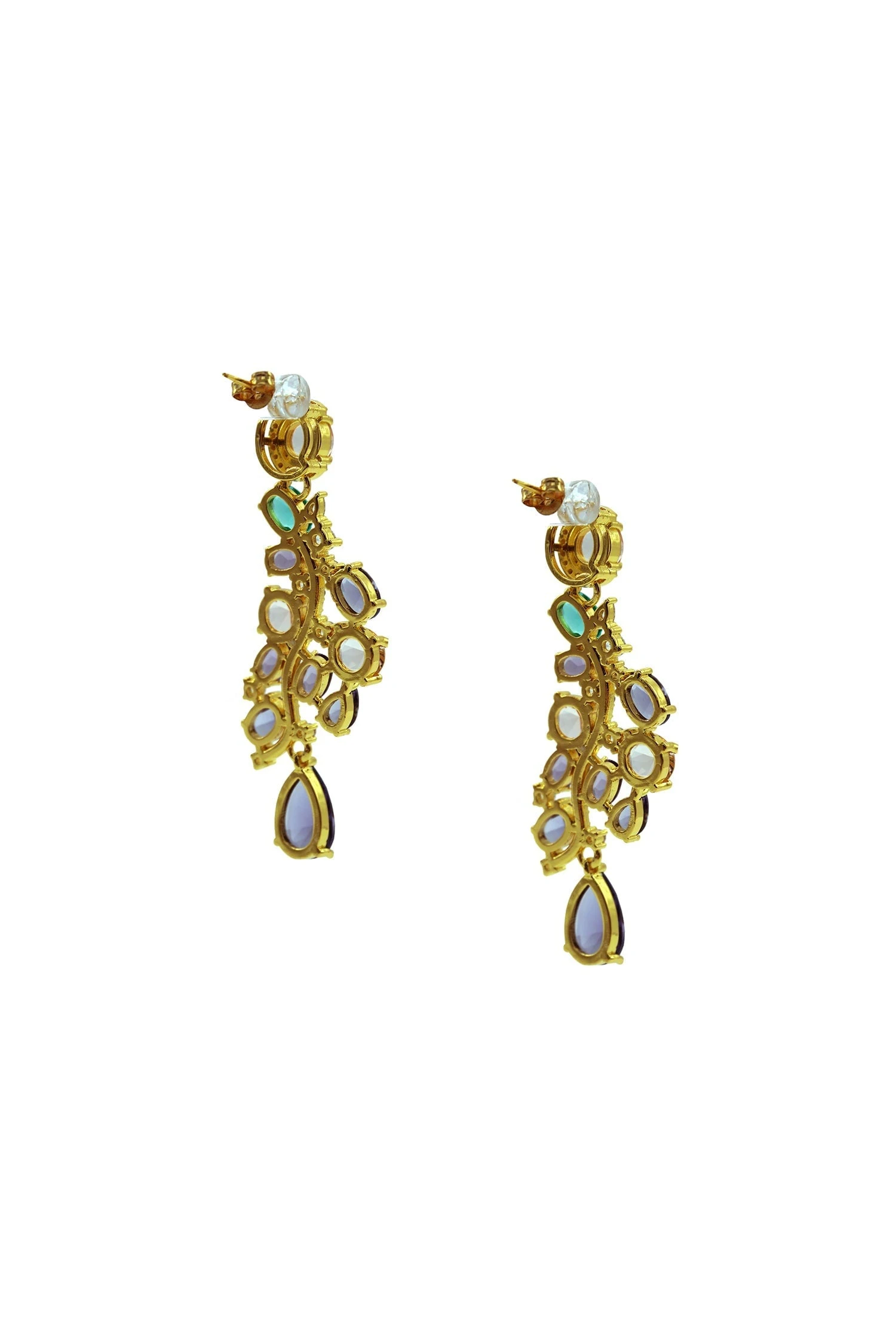 Marcelle Gold Embellished Statement Earrings 4 Marcelle Gold Embellished Statement Earrings - Image 2