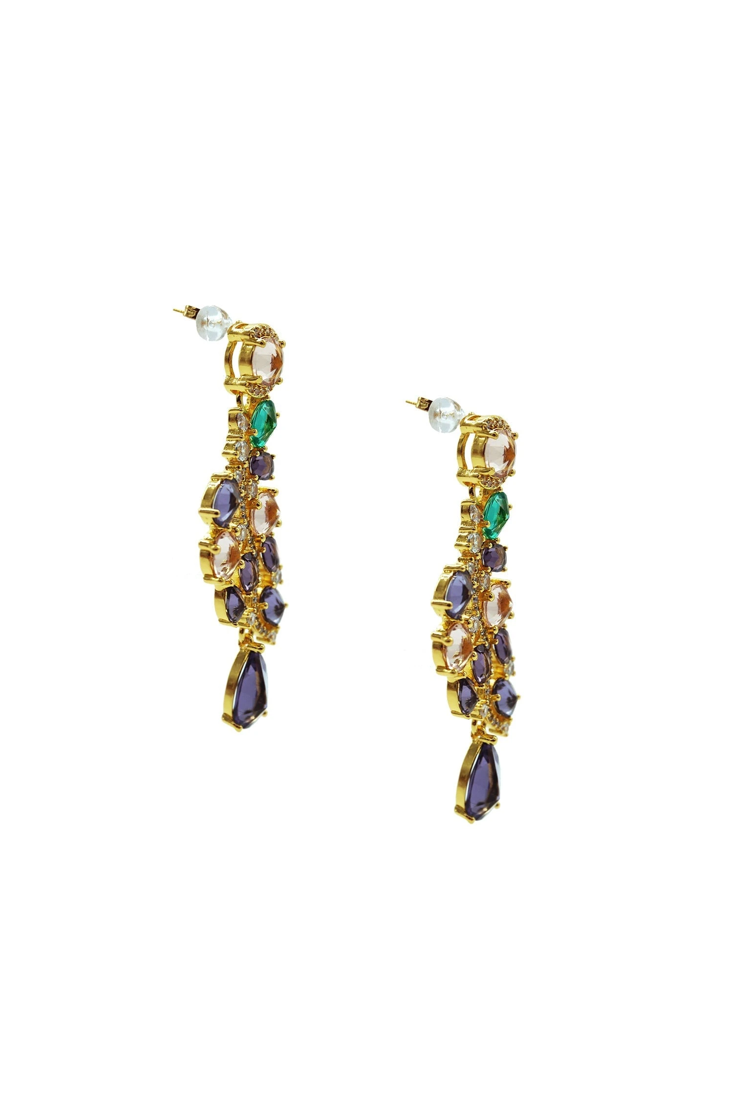 Marcelle Gold Embellished Statement Earrings 5 Marcelle Gold Embellished Statement Earrings - Image 3