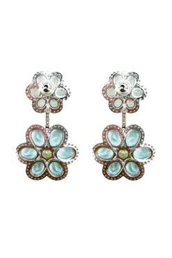 Faretti Blue Flower Drop Earrings -Alamour The Label Shop 9 9c855965 2d20 419e 8c36 eac0546a634c